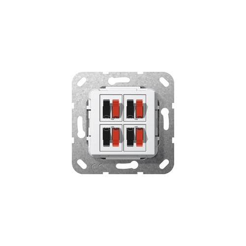 GIRA Lautsprecher Anschluss 4fach 569403 Einsatz Reinweiss 569403 (569403) afbeelding 1