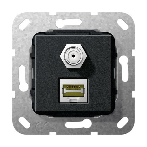 GIRA 569710. Buchsen-Typ: RJ-45. Produktfarbe: Schwarz (569710) afbeelding 1