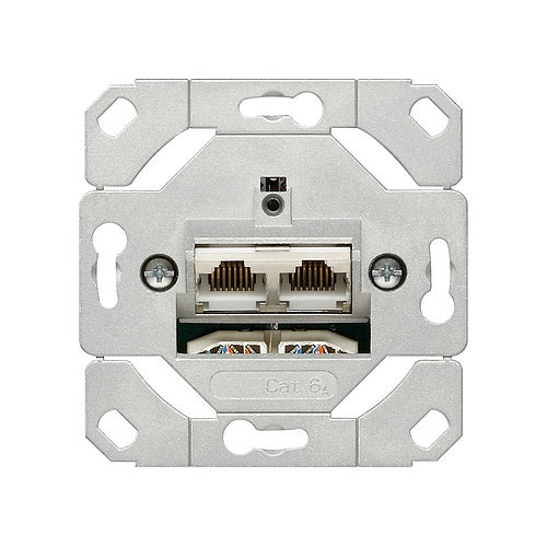 GIRA 245200 Steckdose 2 x RJ-45 Metallisch (245200) afbeelding 1