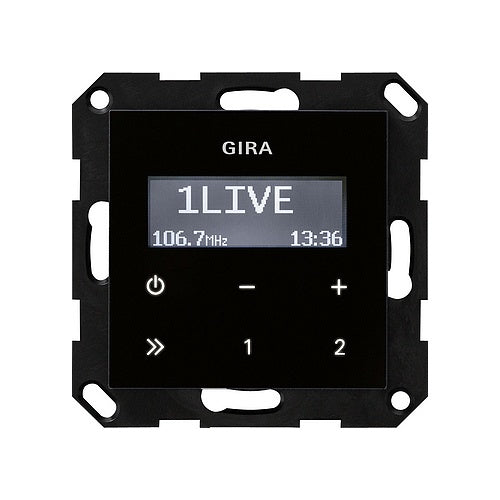 GIRA 228405 Radio Uhr Digital Schwarz (228405) afbeelding 1