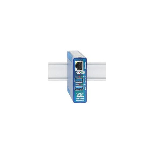 W&T USB-Server Megabit 2.0, 2 unabhängige USB-Ports USB 2.0 kompitabel, vollständige TCP/IP-Unterstützung inkl. - 1 Stück (53665) afbeelding 1