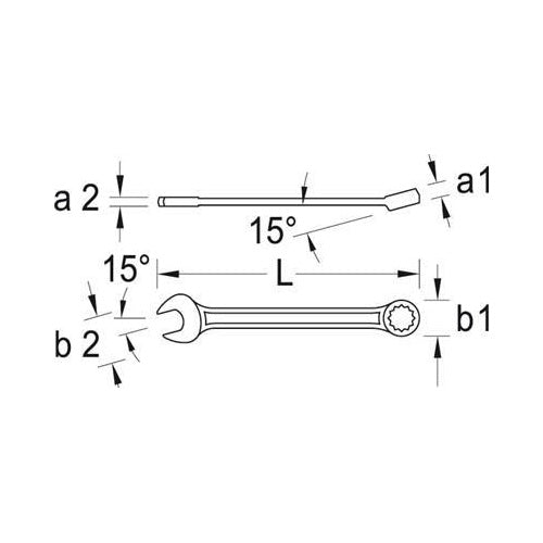 Gedore 6100970 7 XL 17 Ring-Maulschlüssel 17 mm afbeelding 1
