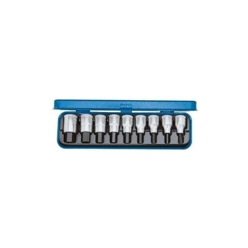 Gedore | Internal Hex Socket Bit Set 6156410 1/2 Inch (12.5 mm) 9-Piece | For 1/2 Inch Drive Tools | Tool Accessory afbeelding 1