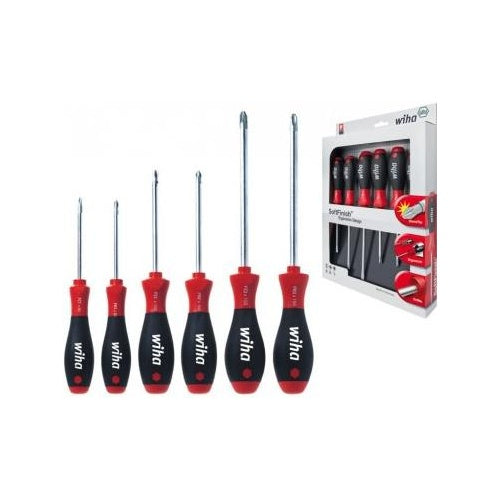 Wiha Werkstatt Schraubendreher-Set 6teilig SoftFinish Kreuzschlitz Phillips, Kreuzschlitz Pozidriv (26146) afbeelding 1