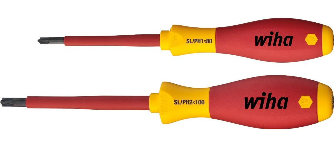 Wiha SoftFinish electric Xeno Schraubendrehersatz SB327 S2, Schlitz / Phillips Ausführung, 2-teilig Für Arbeiten im Bereich von spannungsführenden Teilen bis 1.000 V AC (SB327 S2) - 4010995322816 - image 1