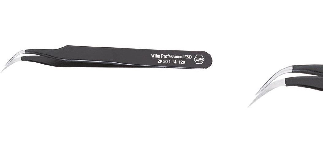 Wiha Präzisionspinzette 7a Spitz, gebogen, rund, fein 120 mm 32335 (32335) afbeelding 1