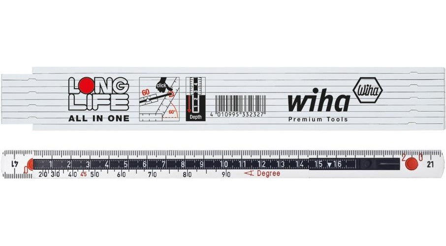 Wiha 410 2007. Material: Fiberglas, Polyamid, Produktfarbe: white, Maßeinheit: cm, mm. Länge: 2 m, Breite: 15 mm. Menge pro Packung: 1 Stück(e) (41020072) afbeelding 1