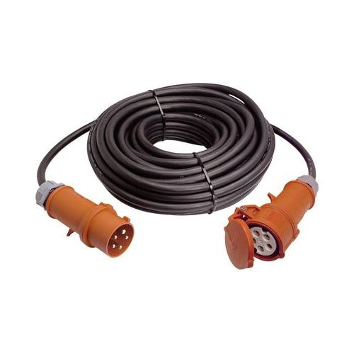 as Schwabe CEE-Verlängerung 32A 400V 6h L.10m H07RN-F 5x6,0mm2 5polig IP44 black (61031) afbeelding 1