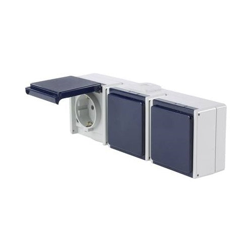 as - Schwabe 62464 Aufputz-Steckdose IP54 Grau (62464) afbeelding 1