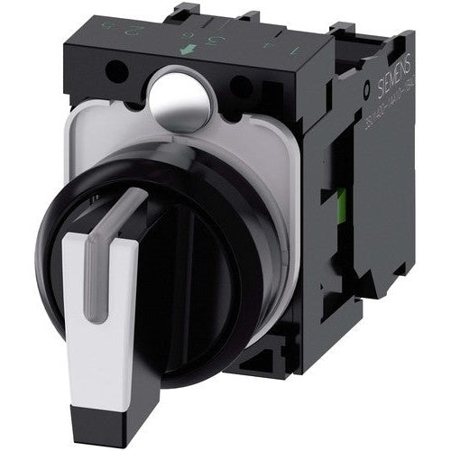 Siemens Drehschalter Frontring Kunststoff black, white 2 x 45 ° SIRIUS ACT 3SU1100-2BL60-1NA0 1 St. (3SU1100-2BL60-1NA0) afbeelding 1