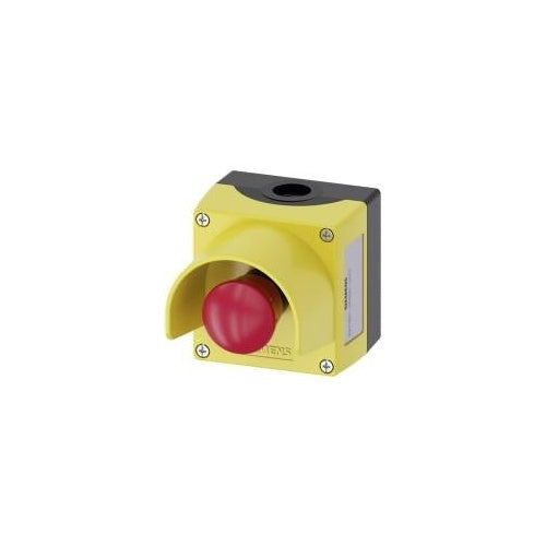 Siemens Pilztaster im Gehäuse, mit Schutzkragen Gelb Drehentriegelung SIRIUS ACT 3SU1801-0NA00-2AC2 1 St. (3SU1801-0NA00-2AC2) afbeelding 1