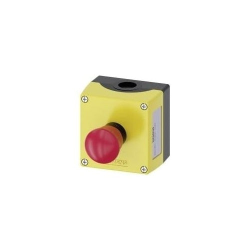 Siemens Pilztaster im Gehäuse Gelb Drehentriegelung SIRIUS ACT 3SU1801-0NA00-2AA2 1 St. (3SU1801-0NA00-2AA2) afbeelding 1