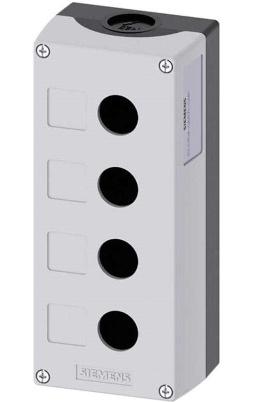 Siemens Leergehäuse 4 Einbaustellen (L x B x H) 194 x 85 x 64 mm unbeschriftet Grau SIRIUS ACT 3SU1804-0AA00-0AB1 1 St. (3SU1804-0AA00-0AB1) afbeelding 1