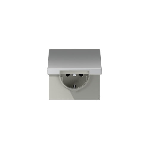 JUNG | Wall Socket Outlet AL1520KL 250V 16A IP44 CEE 7-3 - Aluminium Material | Aluminium Color afbeelding 1