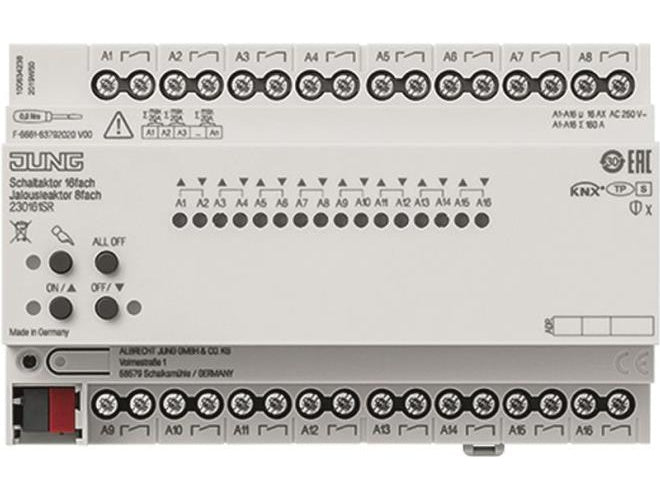 Jung KNX-Jalousieaktor 16-fach 230161SR (230161SR) afbeelding 1