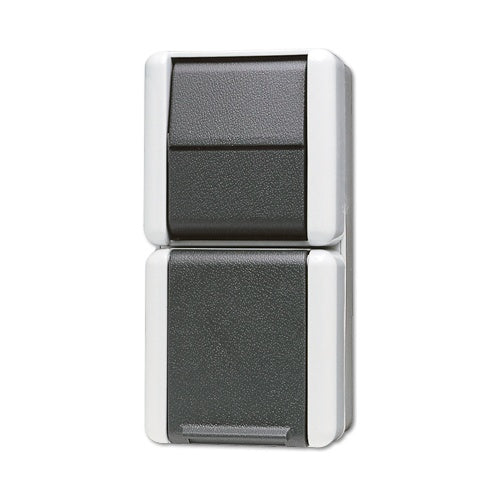 JUNG Schuko-Steckdose 876W WG800 IP44 m. Wechselschalter 876W (876W) afbeelding 1