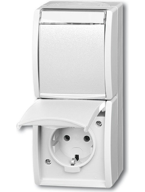 Busch Jaeger 20-02 EWN-54 Steckdose CEE 7/3 Weiß (2084-0-0714) afbeelding 1