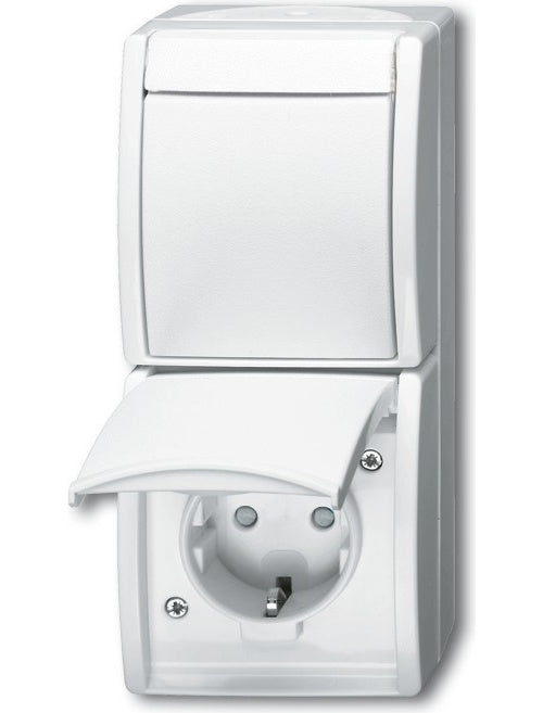 Busch Jaeger 2601/6/20 EBW-54 Steckdose Typ F Weiß (1684-0-0331) afbeelding 1