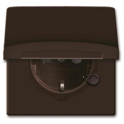 Busch-Jaeger 2064-0-0291. Buchsen-Typ: CEE 7/3, Anzahl der Pole: 2P+E. Produktfarbe: Braun, Internationale Schutzart (IP-Code): IP44. Eingangsspannung: 250 V, Stromstärke (maximal): 16 A. Breite: 70 mm, Höhe: 62 mm (2064-0-0291) afbeelding 1