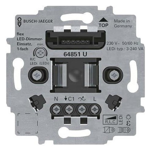 Busch-Jaeger LED-Tastdimmer-Einsatz flex 64851 U (2CKA006500A0012) afbeelding 1