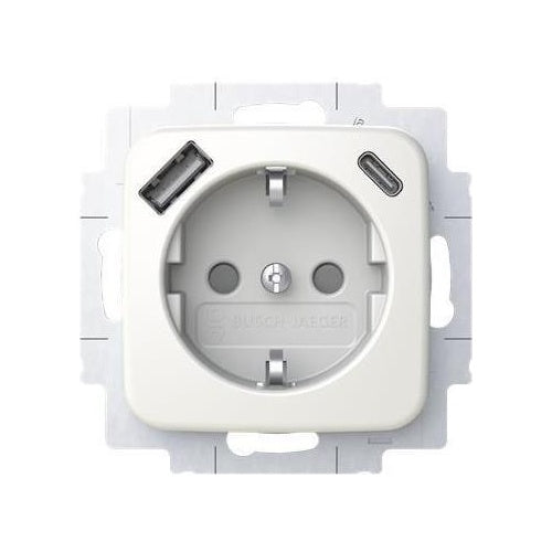 BUSCH JAEGER SCHUKO Steckdose USB-A+C 20 EUCB2USBAC-214 (2CKA002011A6296) afbeelding 1