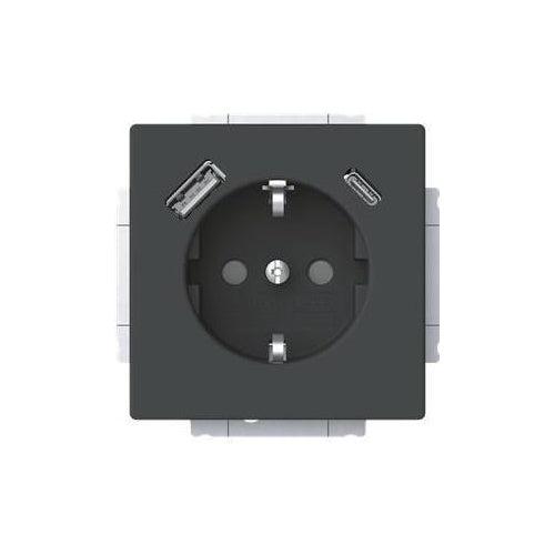 Busch-Jaeger SCHUKO Steckdose USB-A+C 20 EUCB2USBAC-885 (2CKA002011A6312) afbeelding 1