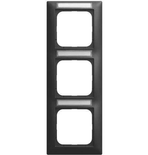 Busch-Jaeger | Cover Frame With Viewing Window BJ 1723 NS-915 3-Gang Vertical | For Switches And Sockets afbeelding 1