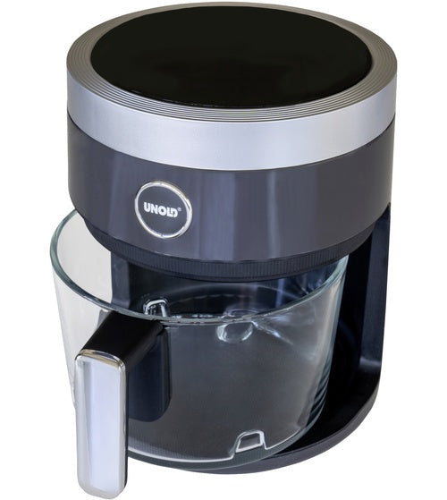 Unold 58695. Produkttyp: Heißluftfritteuse, Fassungsvermögen: 4,5 l, Friteusenkapazität: 0,8 kg. Bauart: Einzelbild, Produktfarbe: Schwarz, Steuerung: Berührung. Leistung: 1200 W, AC Eingangsspannung: 220 - 240 V, AC Eingangsfrequenz: 50 - afbeelding 1