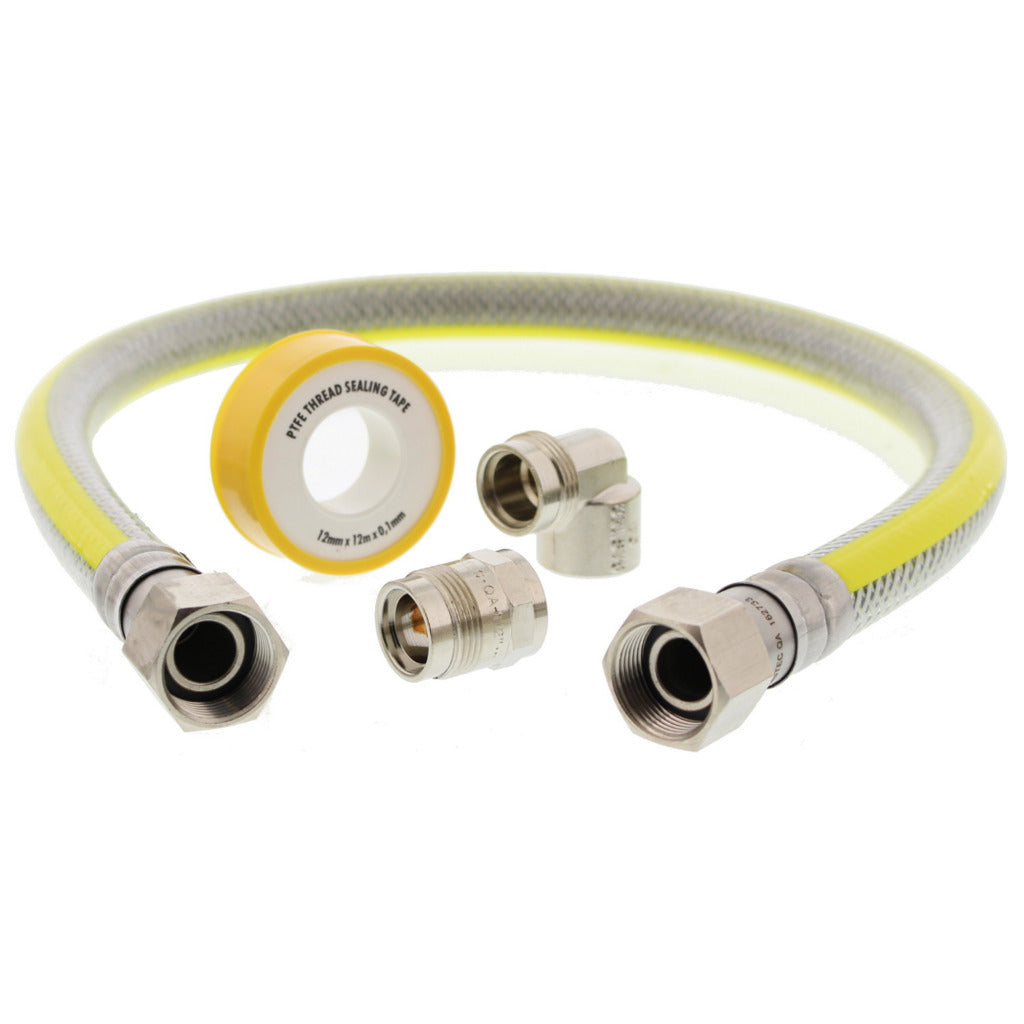 Scanpart Gas Connection Set Stainless Steel Flexible 75 cm