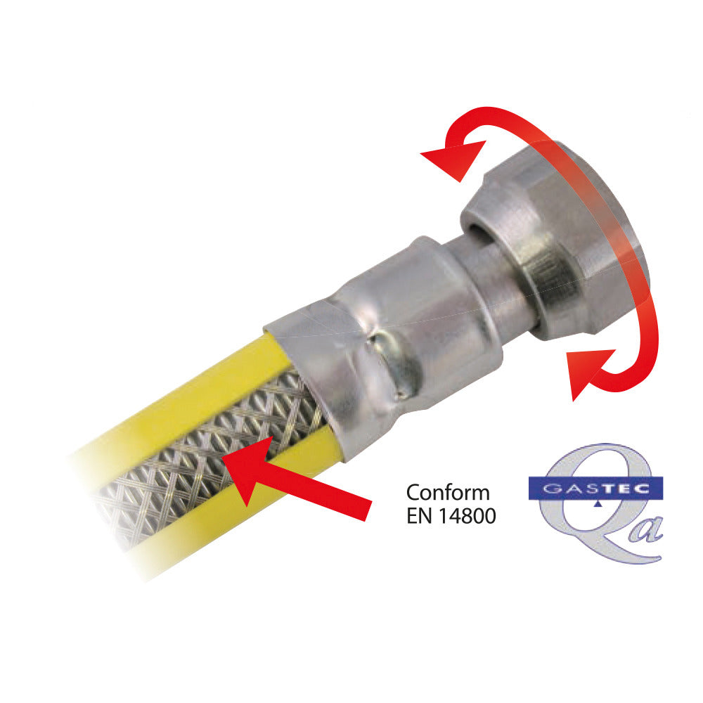 Scanpart Gas Connection Set Stainless Steel Flexible 75 cm