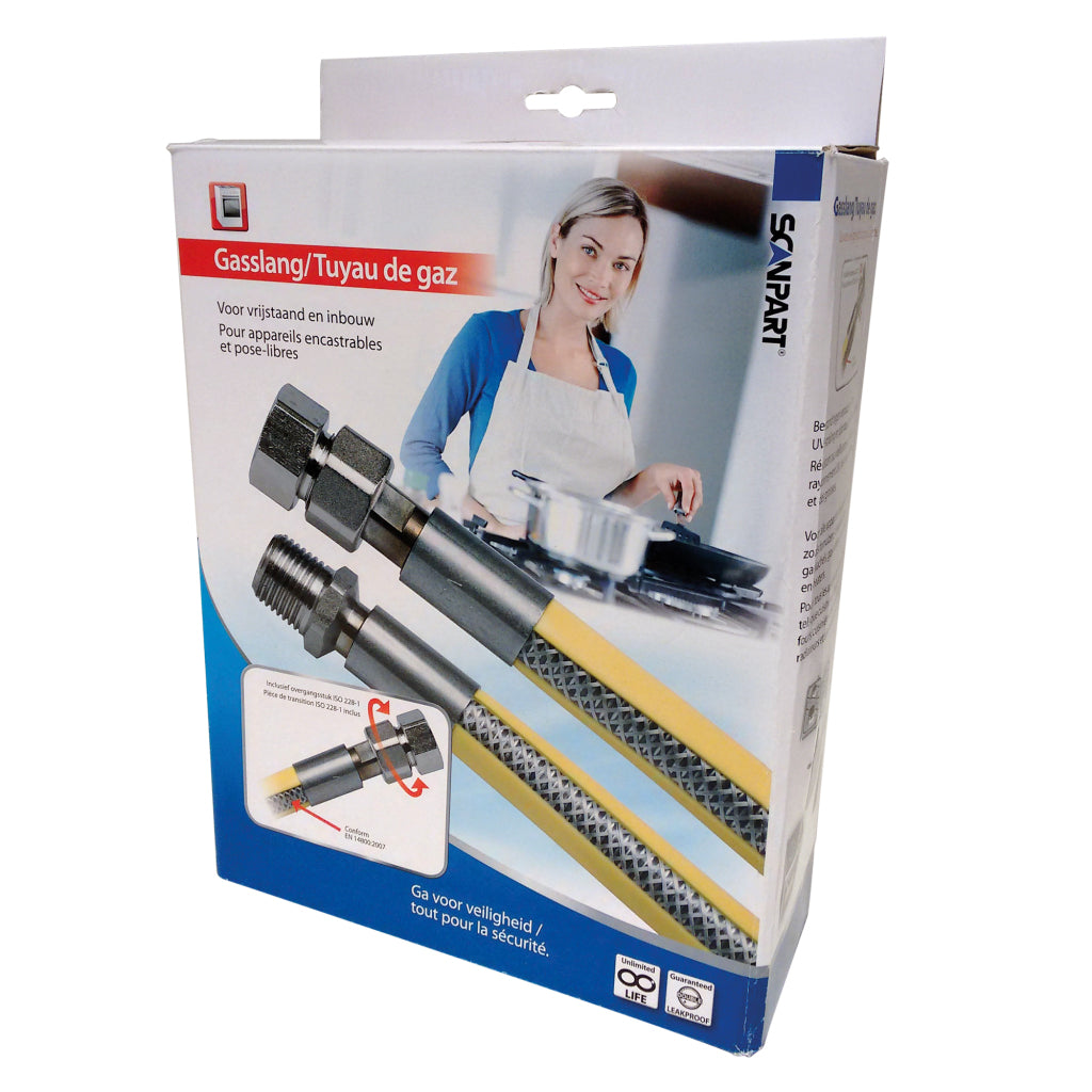 Scanpart Gas Hose 150 cm - Flexible, Stainless Steel