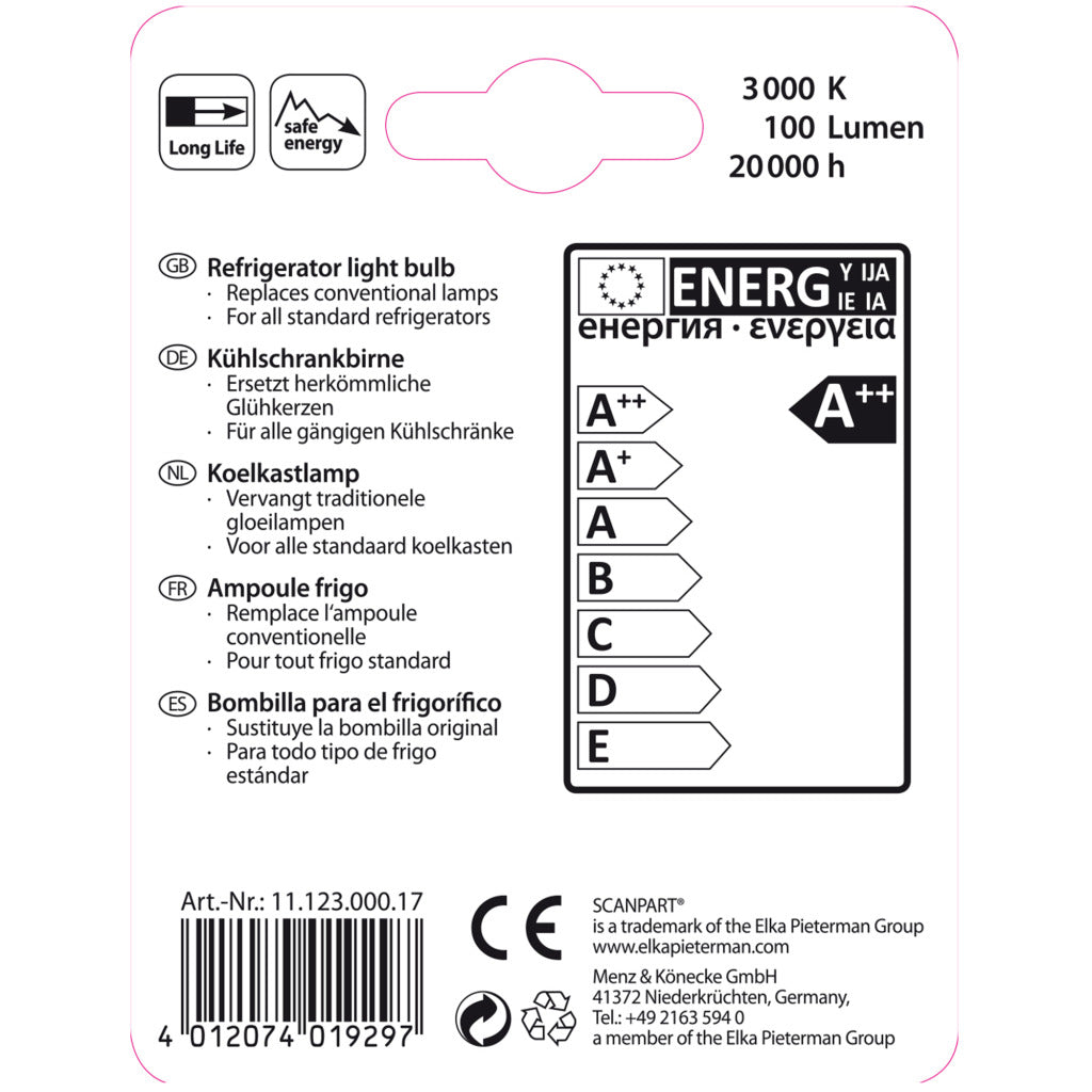 Scanpart Refrigerator Lamp E14 15w LED