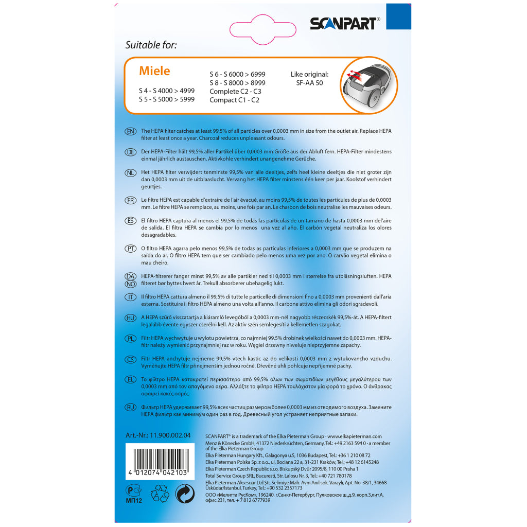 Scanpart Miele Hepa A Carbon Felt Sfaa50