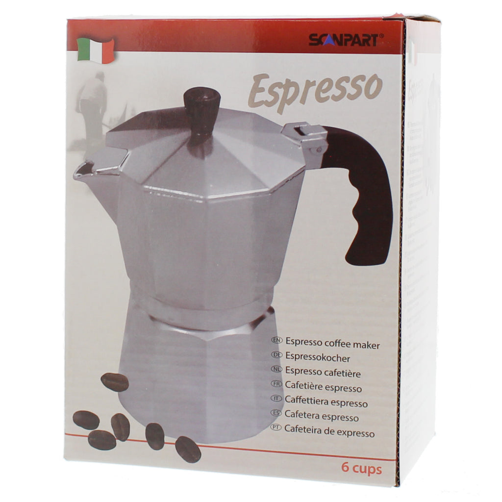 Scanpart Espresso Pot 6 Cups Aluminum - Italian Coffee Maker