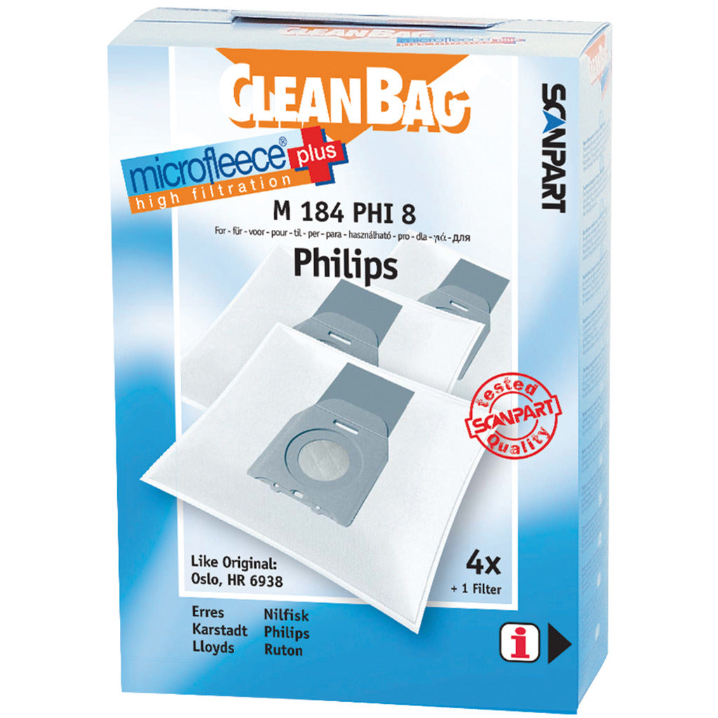Scanpart M184phi8 Microfleece Dust Bag Philips Oslo and Micro