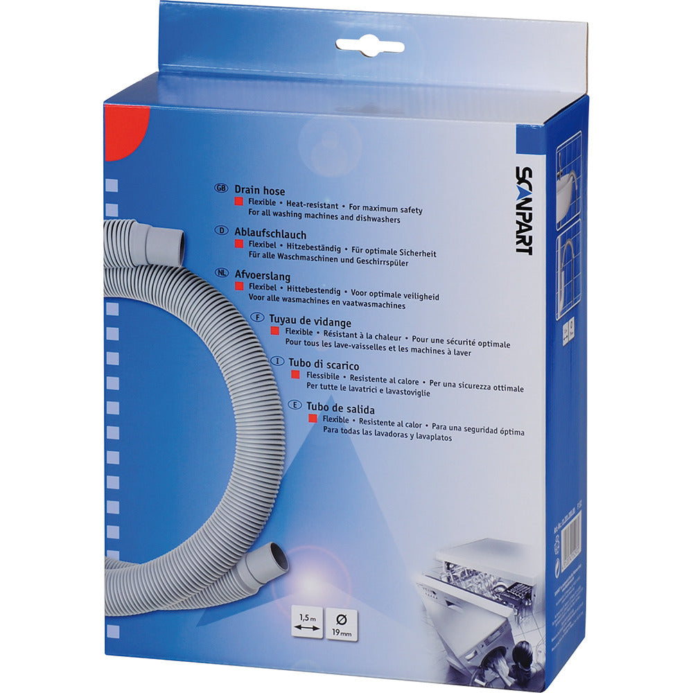 Scanpart F132 Drain Hose 1.5 m 19 mm - Model 1120120000