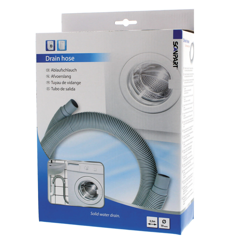 Scanpart Drain Hose 350 cm 19 mm Grey for Washing Machines