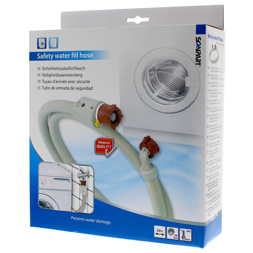 Scanpart 2.0 m Safety Supply Hose 90bar for Hot and Cold Water