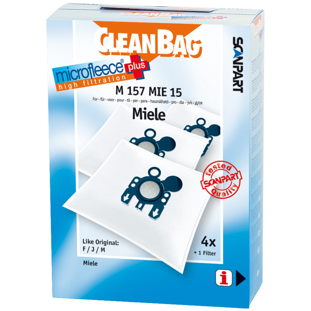 Scanpart Microfleece Dust Bag Miele F/J/M - Pack of 4 M157MIE15