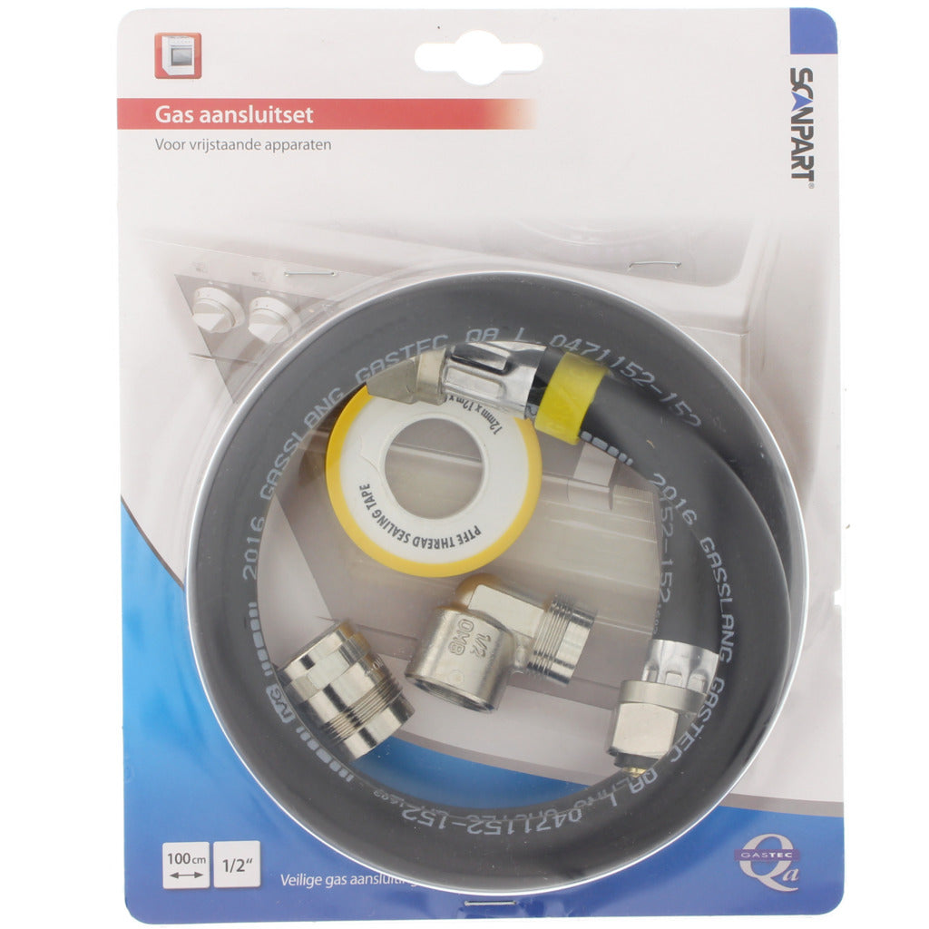 Scanpart Gas Connection Set 1/2" 100 cm