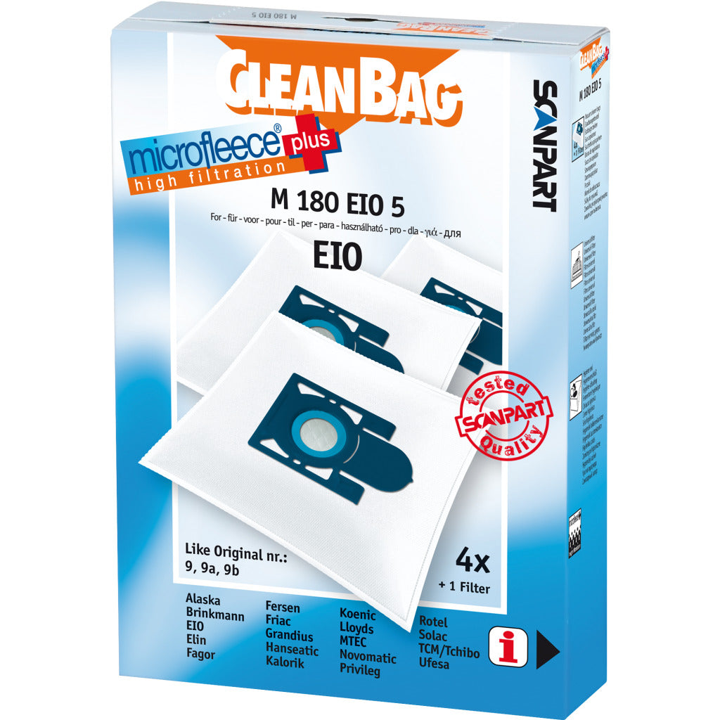 Scanpart Microfleece Dust Bag Ecoline Tcs1400 - Pack of 4 M180eio5