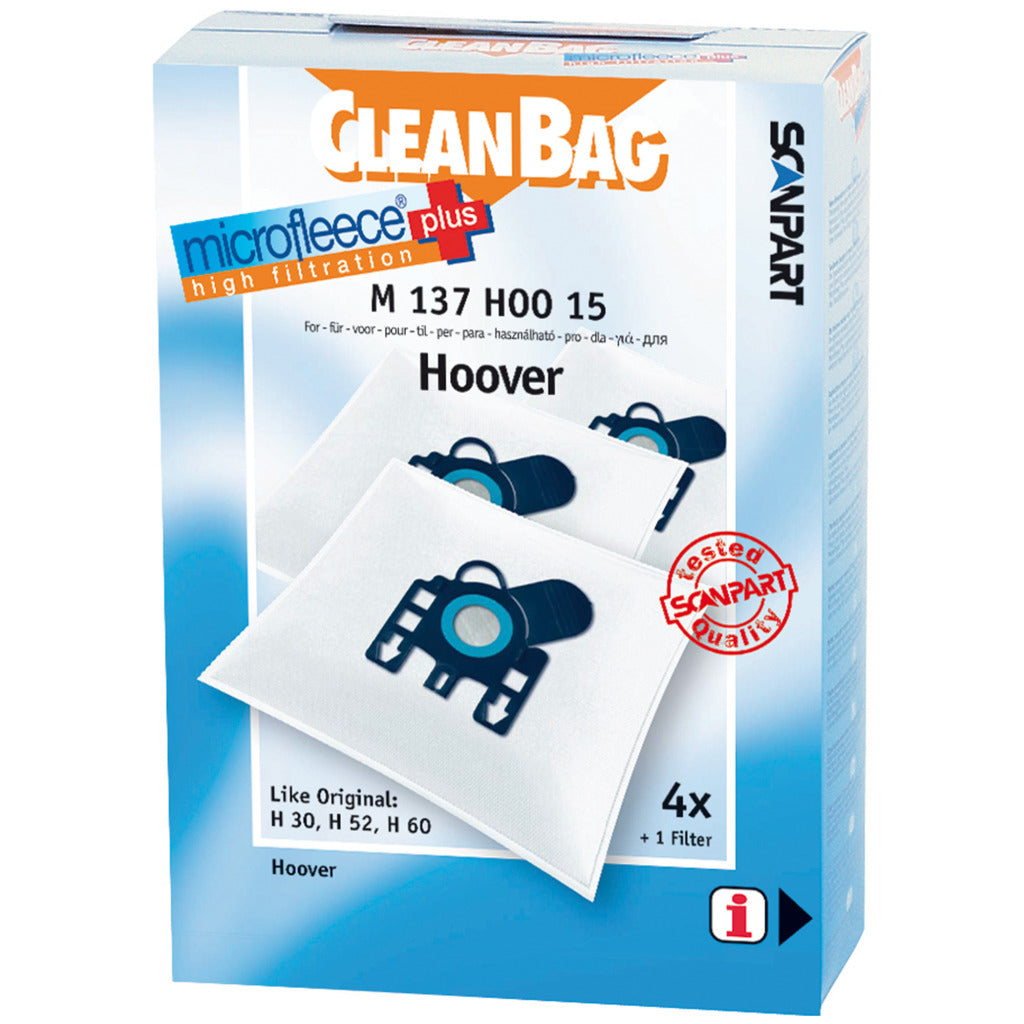Scanpart Microfleece Cloth Bag Hoover Arianne - Pack of 4 M137hoo15