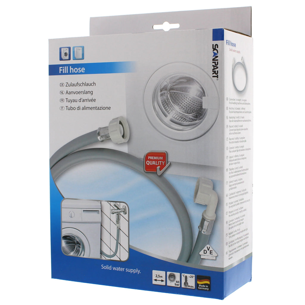 Scanpart 250 cm Supply Hose for Washing Machines and Dishwashers