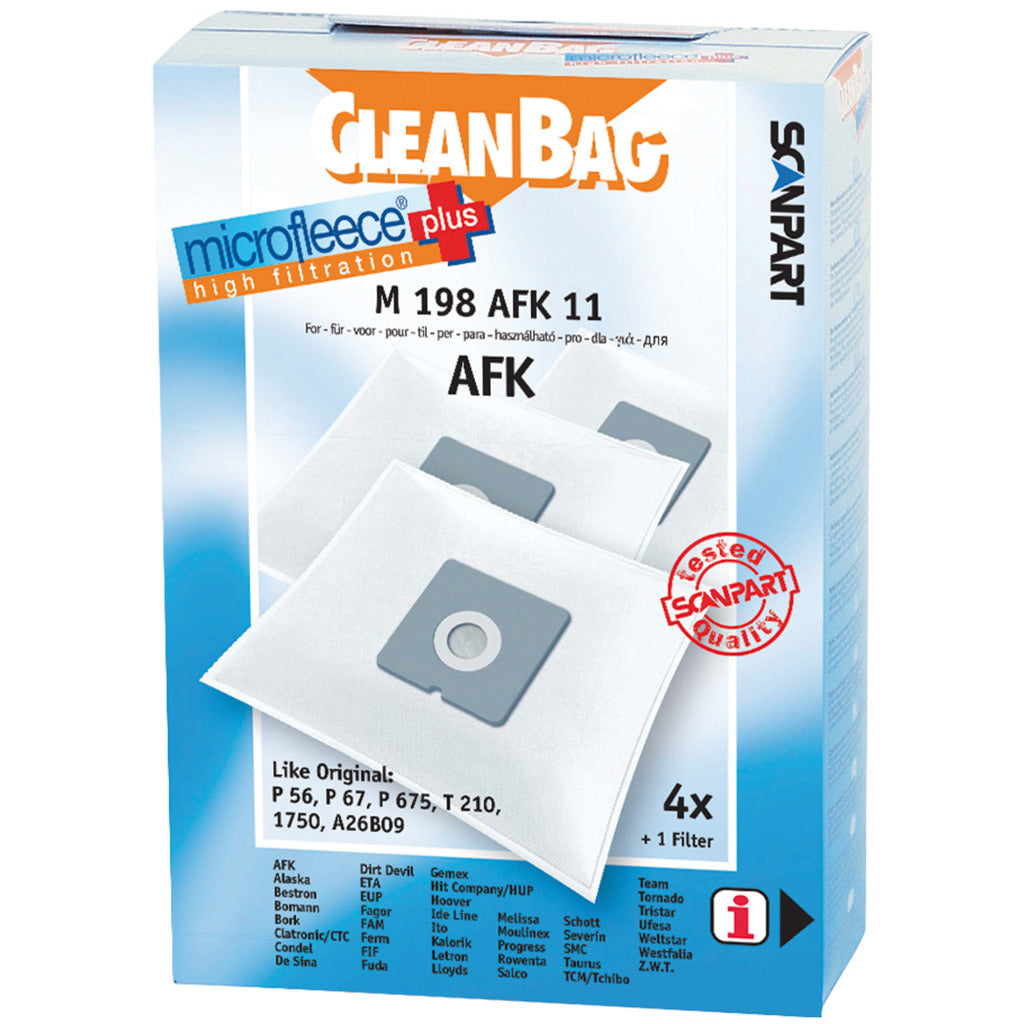 Scanpart M198afk11 Microfleece Dust Bag SMC Beetle Micro - Pack of 4