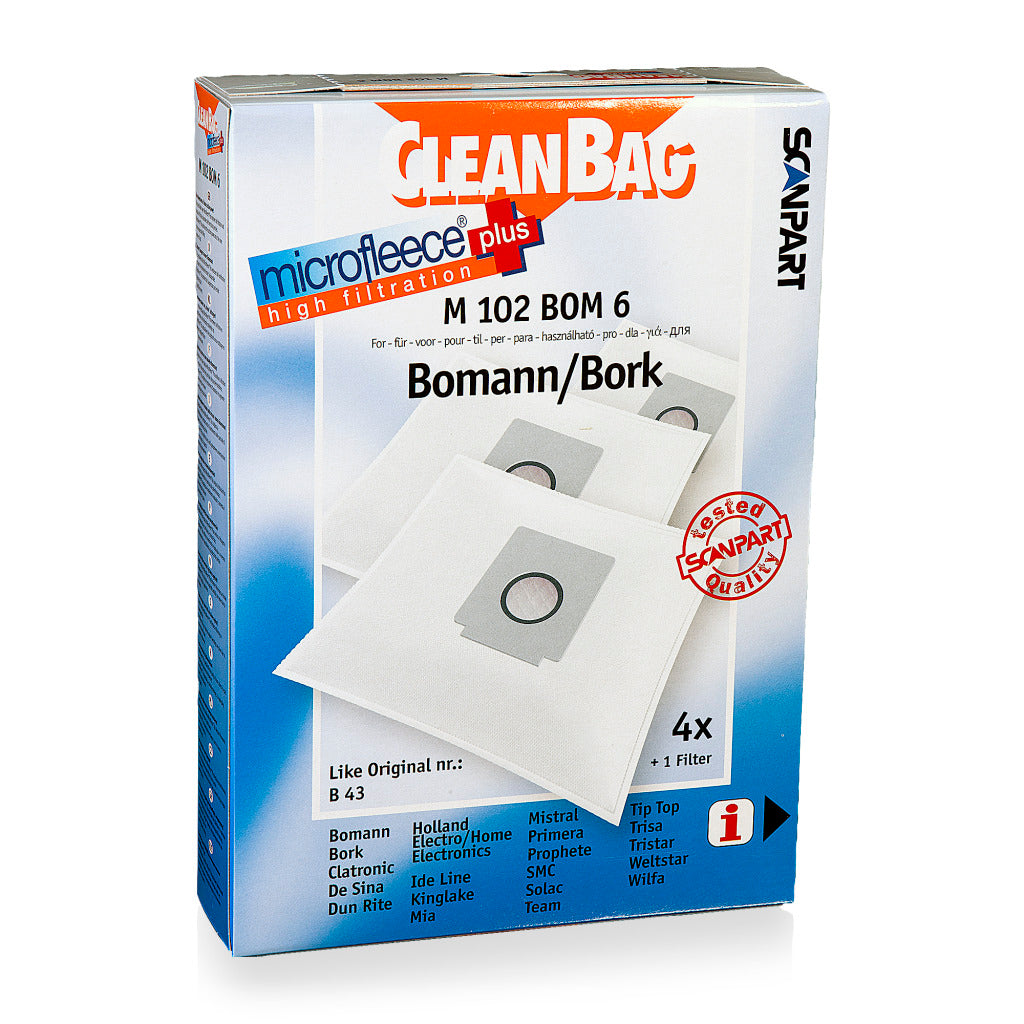 Scanpart Microfleece Dust Bag M102bom6 for Tristar JC861E 4-piece