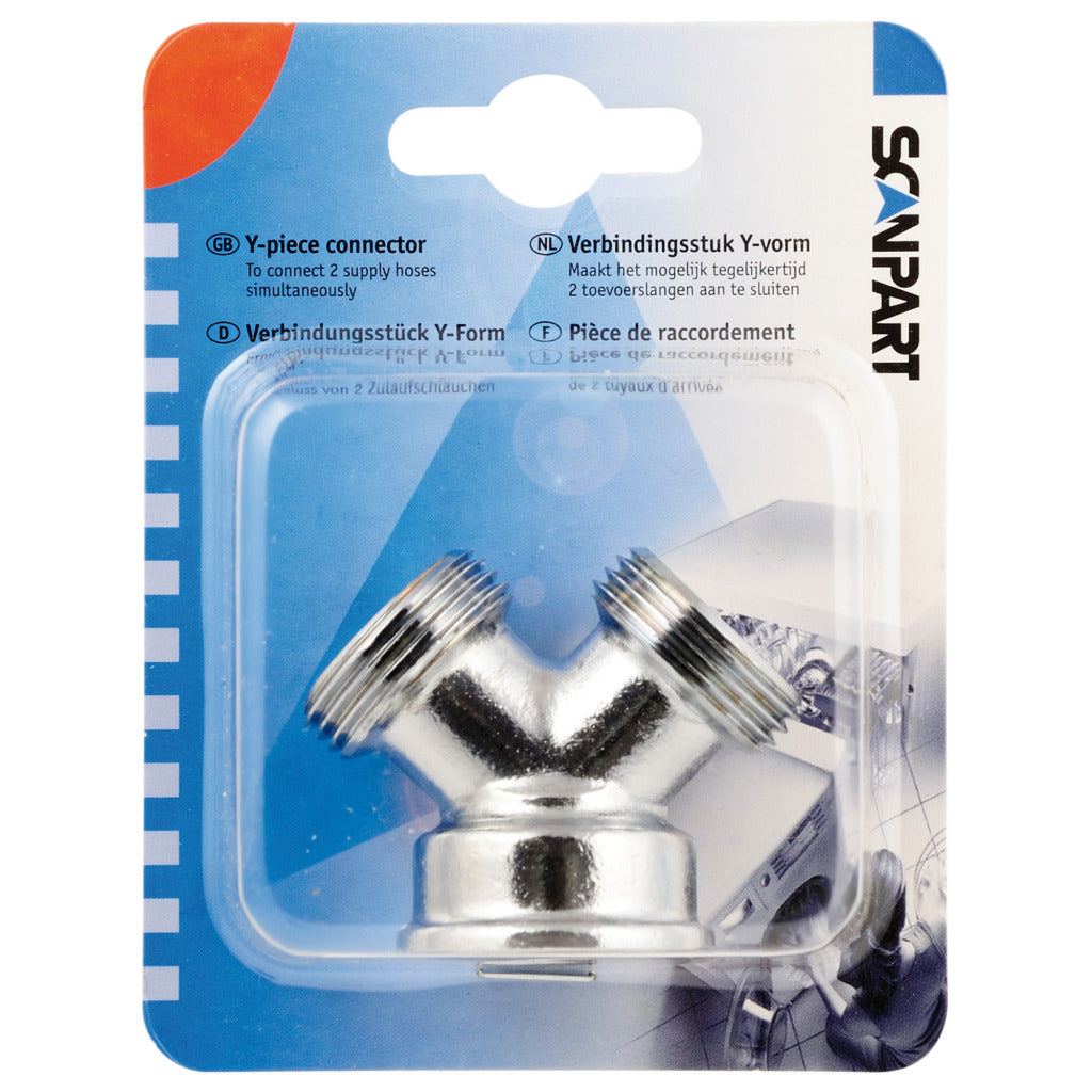 Scanpart 1132710002 Y-piece Feed 3/4 Inch Metal - Connects Two Inlet Hoses