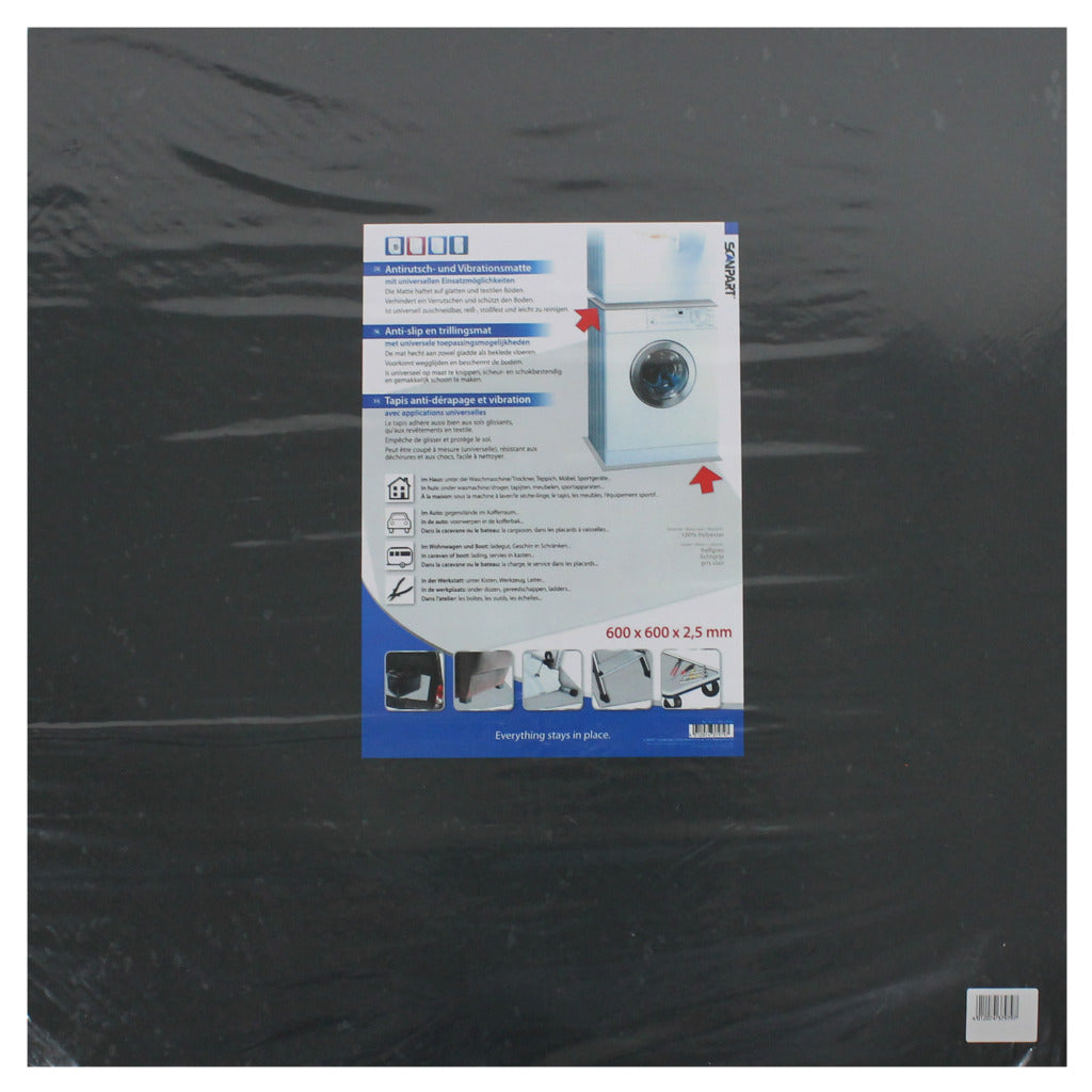 Vibration Damper Anti-Slip Mat 60x60x0.3 Grey - Versatile Use