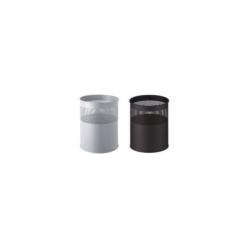 helit Stahl-Papierkorb, mit Lochdeckor, 15 Liter, alu-grau rund, Durchmesser: 255 mm, Höhe: 310 mm (H2515787) afbeelding 1