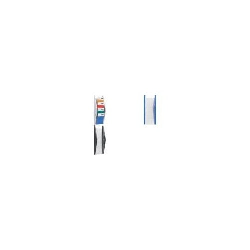 helit Wand-Prospekthalter, DIN A5 hoch, 4 Fächer, silber Seitenteile aus farbigem PP, Fächer aus glasklarem PS (H6270200) afbeelding 1