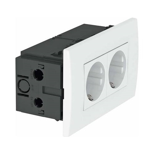 OBO Bettermann Steckdoseneinheit SDE-RW D0RW2 Modul 45 2fach reinweiß (6119407) afbeelding 1
